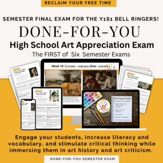 Done-for-you full semester bell ringer bundle of art history / art appreciation lesson for high school or middle school.